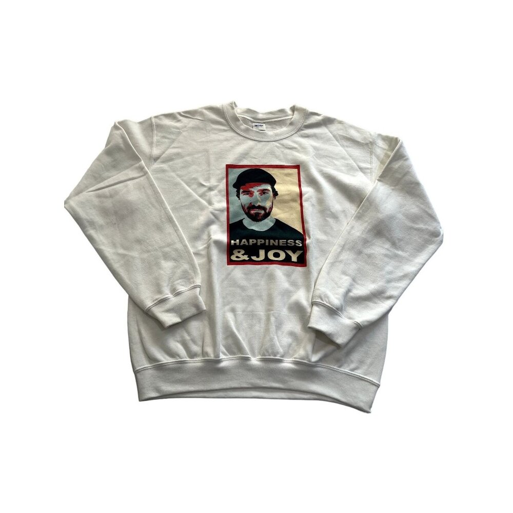Gildan Happiness & Joy Crewneck Sweatshirt In White
